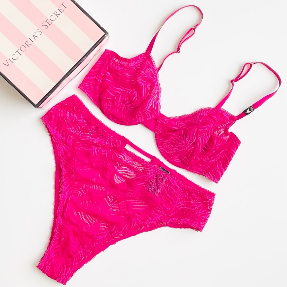 34D LARGE Victoria’s Secret hot pink bra set